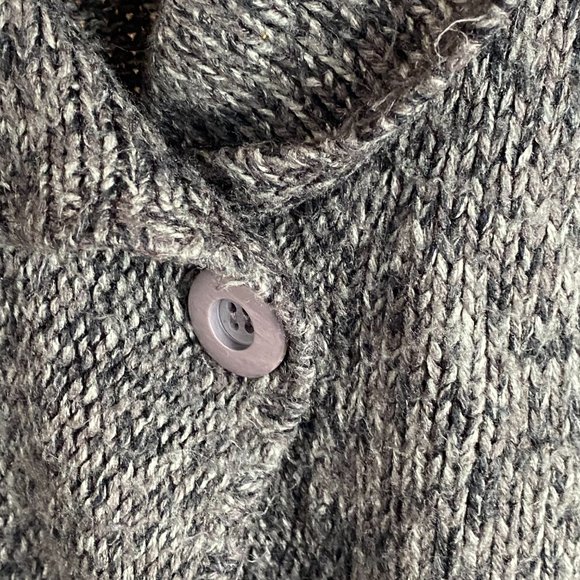 HINGE Knit Shawl Collar Oversized Cardigan Gray Marled Single Button Small - Picture 7 of 10